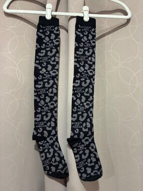 Assholes Live Forever Leopard print Knee-High Socks